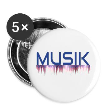 Musik Drip Neon Logo - Buttons groß 56 mm (5er Pack) - Weiß - Vorne