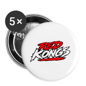 Red Kongs Fetter Pinseltext - Buttons groß 56 mm (5er Pack) - Weiß - Vorne