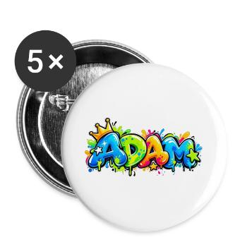 Nennen Sie Adam Graffiti Fluo: das Geschenk, das umhaut! - Buttons groß 56 mm (5er Pack) - Weiß - Vorne