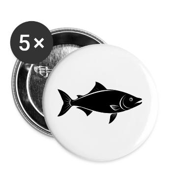 Sockeye-Lachs - Buttons groß 56 mm (5er Pack) - Weiß - Vorne