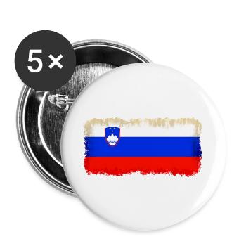 Geschenk für Slowenien - Buttons groß 56 mm (5er Pack) - Weiß - Vorne
