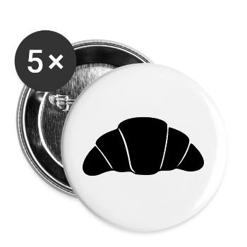  Croissant T-shirt Geschenkidee für Bäcker  - Buttons groß 56 mm (5er Pack) - Weiß - Vorne