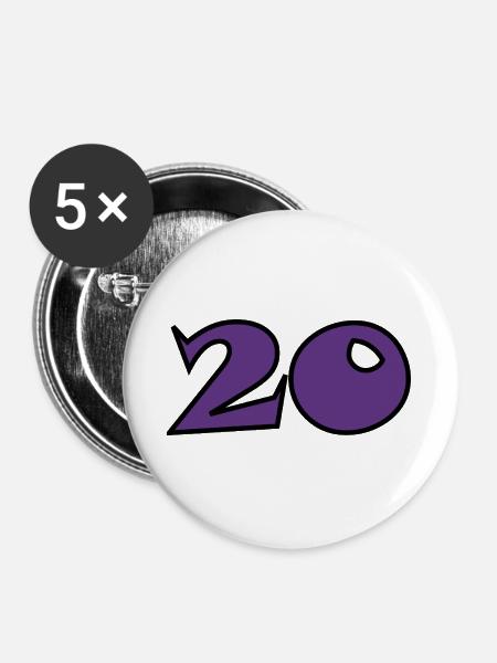 20 - Buttons groß 56 mm (5er Pack) - Weiß