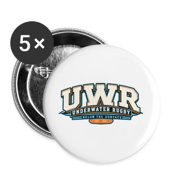 Unterwasser Rugby Logo Vintage 1961 - Buttons groß 56 mm (5er Pack) - Weiß - Vorne