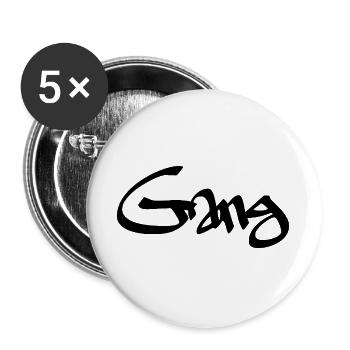Gang - Buttons groß 56 mm (5er Pack) - Weiß - Vorne