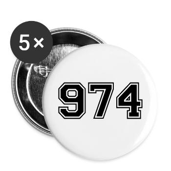 974 - Lot de 5 grands badges (56 mm) - blanc - Devant