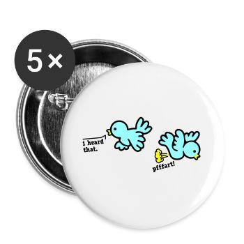 when birds fart - Lot de 5 grands badges (56 mm) - blanc - Devant