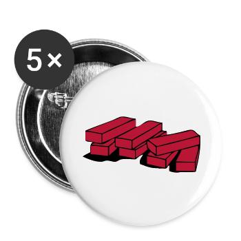 brick, brick, building, house, wall, stone, bricks - Buttons large 2.2''/56 mm (5-pack) - white - Front