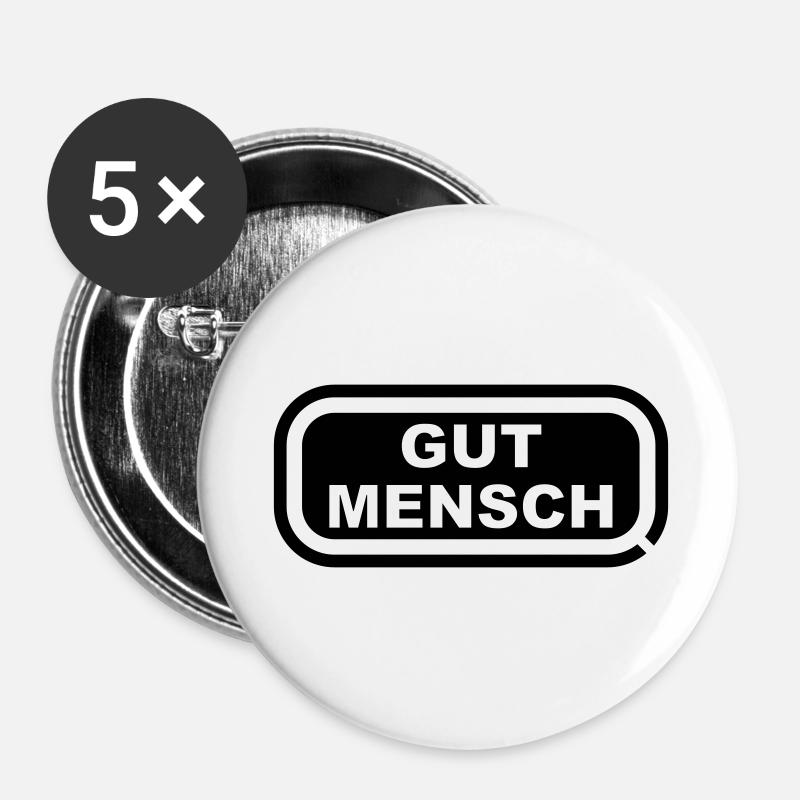 Gutmensch - Buttons groß 56 mm (5er Pack) - Weiß