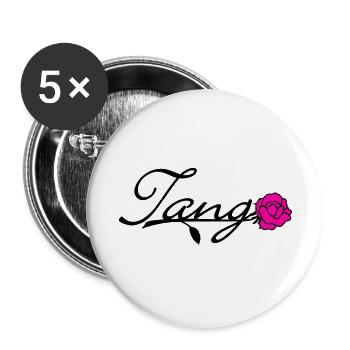 Tango mit Rose / Tango with Rose (2c) - Buttons groß 56 mm (5er Pack) - Weiß - Vorne