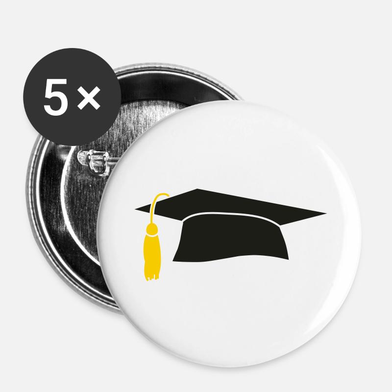 Graduation Cap - Buttons large 2.2''/56 mm (5-pack) - white
