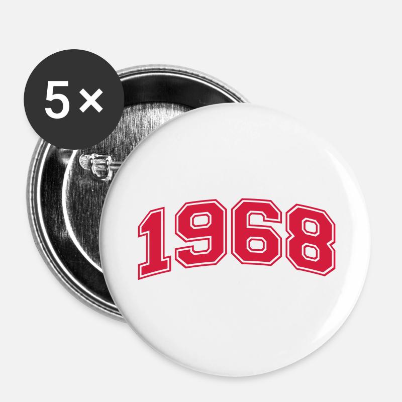 1968 - Buttons large 2.2''/56 mm (5-pack) - white