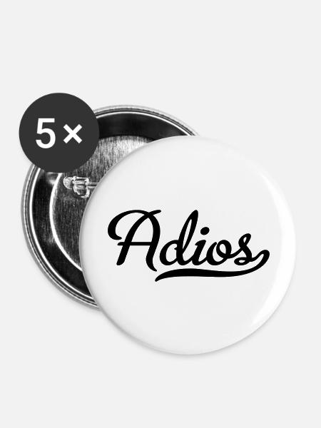 Adios - Buttons groß 56 mm (5er Pack) - Weiß