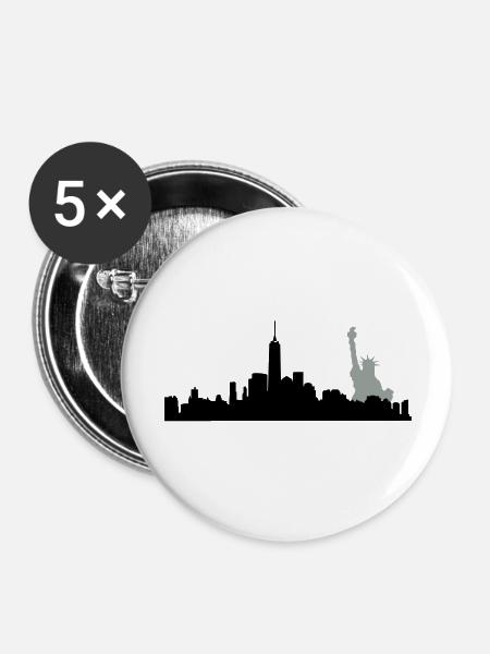 manhatten skyline - Buttons groß 56 mm (5er Pack) - Weiß