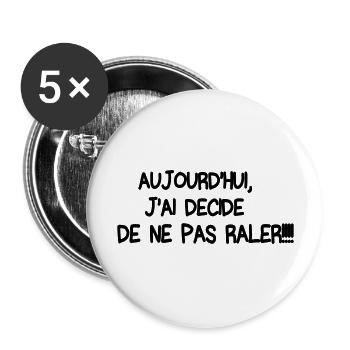 AUJOURD'HUI - Lot de 5 grands badges (56 mm) - blanc - Devant