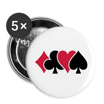 Playing Card Suits - Buttons large 2.2''/56 mm (5-pack) - white - Front