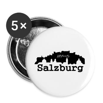Skyline of Salzburg/Austria - Buttons groß 56 mm (5er Pack) - Weiß - Vorne