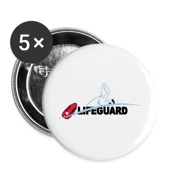 Lifeguard sauveteur aquatique - Lot de 5 grands badges (56 mm) - blanc - Devant