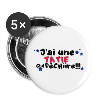 mA TATIE déchire - Lot de 5 grands badges (56 mm) - blanc - Devant
