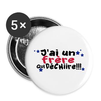 mon frère déchire - Lot de 5 grands badges (56 mm) - blanc - Devant