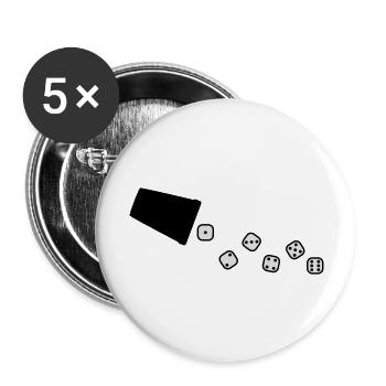 wuerfeln_2c - Lot de 5 grands badges (56 mm) - blanc - Devant