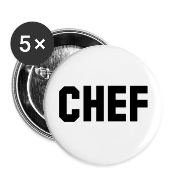chef - Buttons groß 56 mm (5er Pack) - Weiß - Vorne
