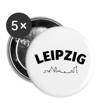 Leipzig - Buttons groß 56 mm (5er Pack) - Weiß - Vorne
