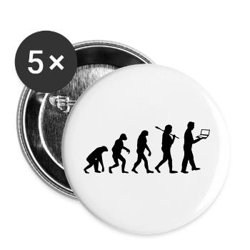 NERD EVOLUTION - Lot de 5 grands badges (56 mm) - blanc - Devant