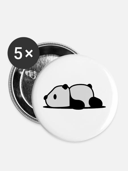 Panda - Buttons groß 56 mm (5er Pack) - Weiß