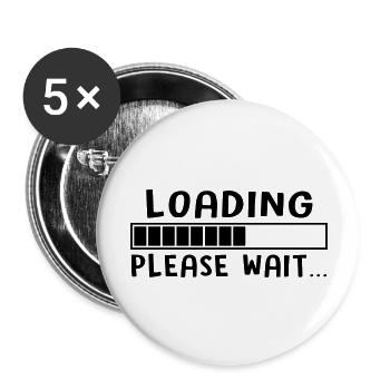 LOADING - Lot de 5 grands badges (56 mm) - blanc - Devant