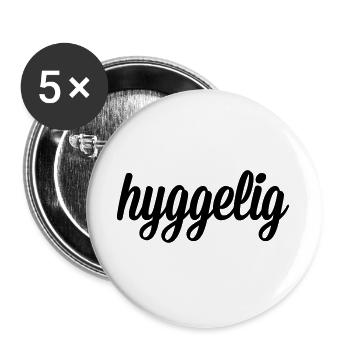 hyggelig - Lot de 5 grands badges (56 mm) - blanc - Devant