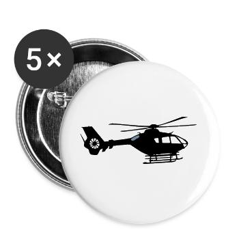EC135 Hubschrauber - Helikopter - Buttons groß 56 mm (5er Pack) - Weiß - Vorne