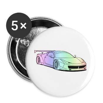 custom car colourful - Buttons large 2.2''/56 mm (5-pack) - white - Front