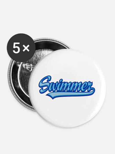 Swimmer - Buttons large 2.2''/56 mm (5-pack) - white
