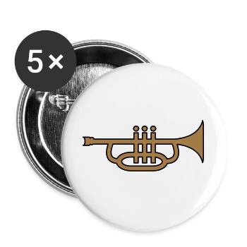 6061912 126154721 Trompete - Buttons groß 56 mm (5er Pack) - Weiß - Vorne