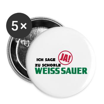 Ich sage ja zu Schorle! - Buttons groß 56 mm (5er Pack) - Weiß - Vorne