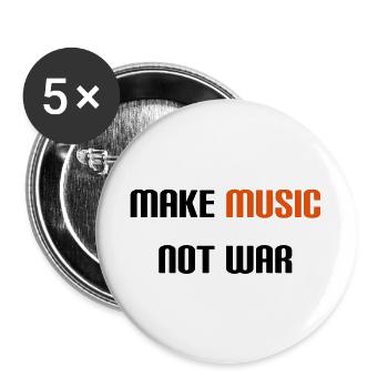 Make Music Not War (V) - Lot de 5 grands badges (56 mm) - blanc - Devant