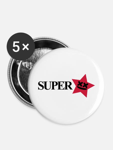superstar - Buttons groß 56 mm (5er Pack) - Weiß
