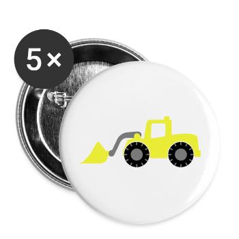 bagger - Buttons groß 56 mm (5er Pack) - Weiß - Vorne