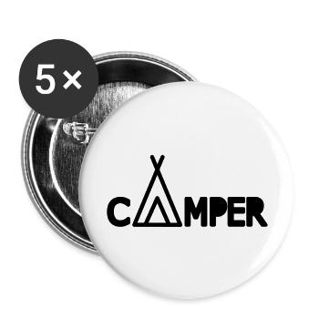 Camper - Buttons groß 56 mm (5er Pack) - Weiß - Vorne