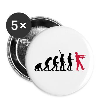 Zombie Evolution (zweifarbig) - Buttons groß 56 mm (5er Pack) - Weiß - Vorne