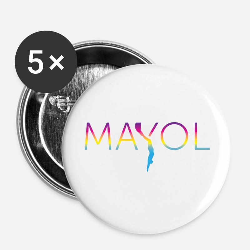 MAYOL – Apnea legend - Buttons large 2.2''/56 mm (5-pack) - white
