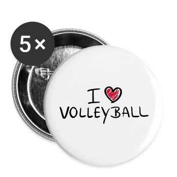 i_love_volleyball__f2 - Buttons groß 56 mm (5er Pack) - Weiß - Vorne