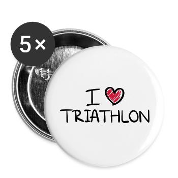 i_love_triathlon__f2 - Lot de 5 grands badges (56 mm) - blanc - Devant
