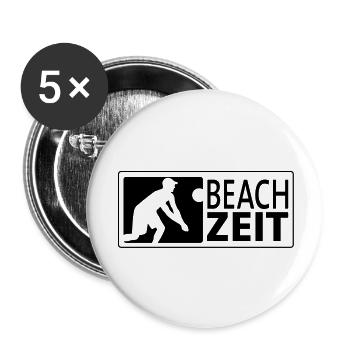 Beachvolleyball Bagger (quer) - Buttons groß 56 mm (5er Pack) - Weiß - Vorne