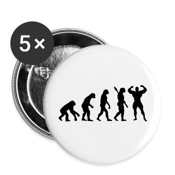 Evolution of Bodybuilder - Buttons large 2.2''/56 mm (5-pack) - white - Front