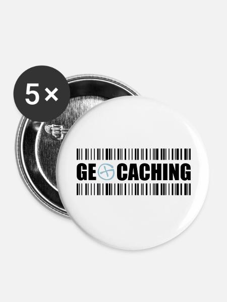 Geocaching Barcode - 2colors - 2O12 - Buttons large 2.2''/56 mm (5-pack) - white