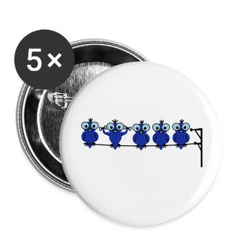 Vogel Sport - Buttons groß 56 mm (5er Pack) - Weiß - Vorne