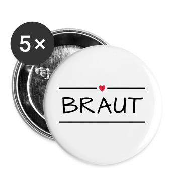 Fille de garçon - Lot de 5 grands badges (56 mm) - blanc - Devant