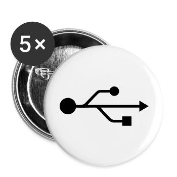 usb - Buttons groß 56 mm (5er Pack) - Weiß - Vorne